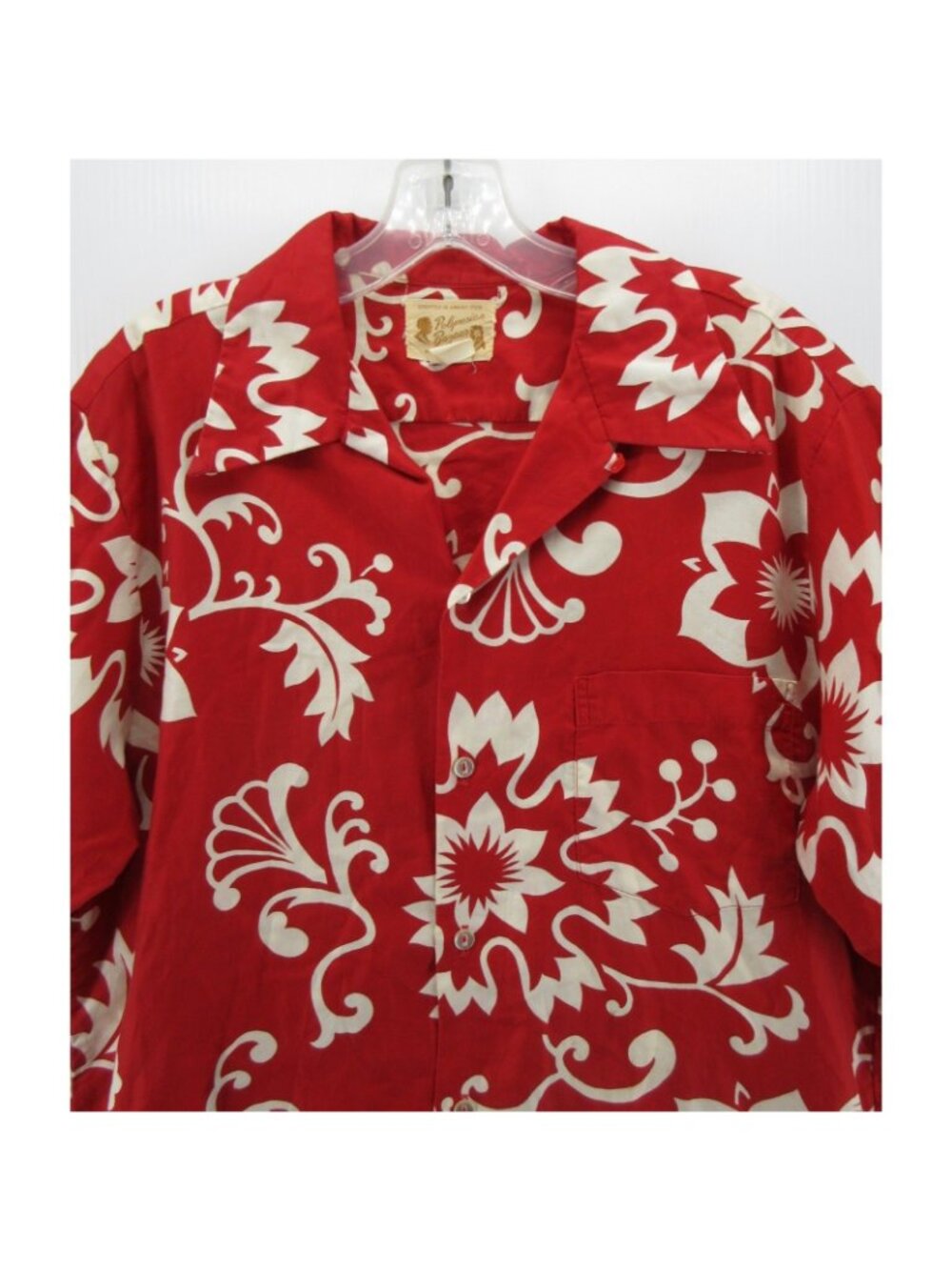 VTG Polynesian Bazaar Shirt Large 60s 70s Hawaiian Loop Collar Waikiki - Picture 2 of 12